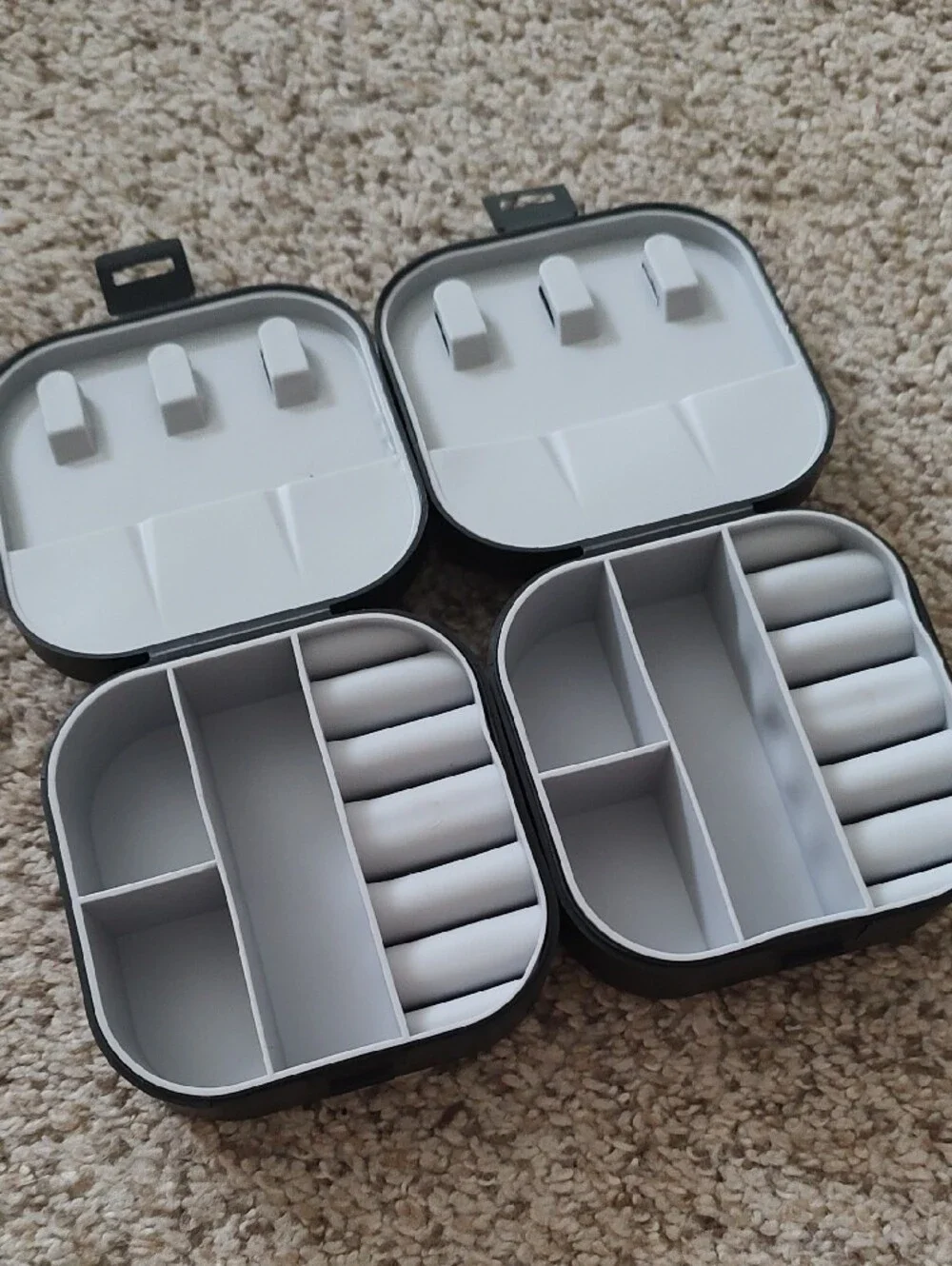 Compact Black Square Storage Cases - Set of 2